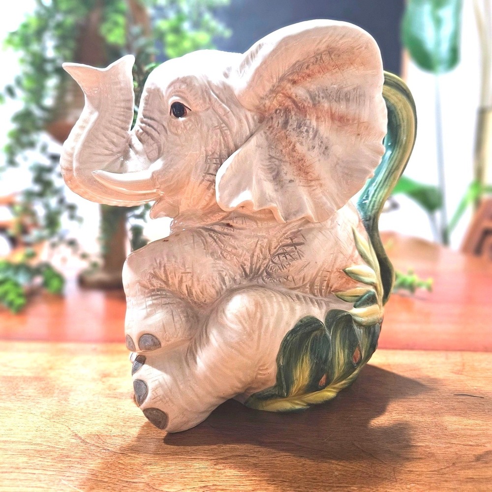 Fitz & Floyd Cape Town Elephant Pitcher Monkey Safari Jungle 2009 Rare